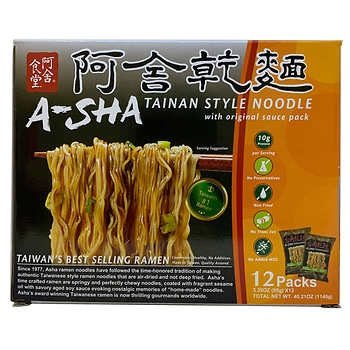 A-Sha Tainan Style Ramen Noodles, 3.35 oz, 12-count
