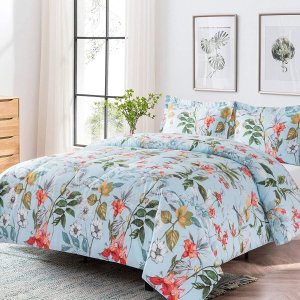 超低5折限时优惠! 超低五折优惠!Shatex Twin Comforter 2 Pieces Bedding Comforter Sets Floral Print Quilt Set