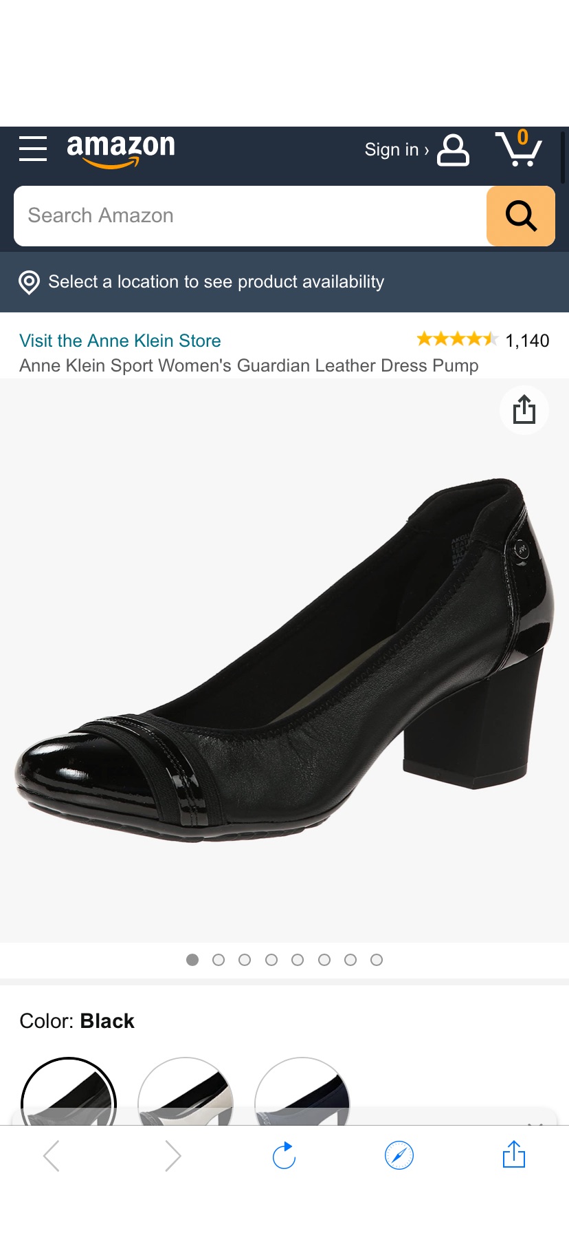 黑色高跟鞋Amazon.com | Anne Klein Sport Women's Guardian Leather Dress Pump, Black, 7 M US | Pumps
