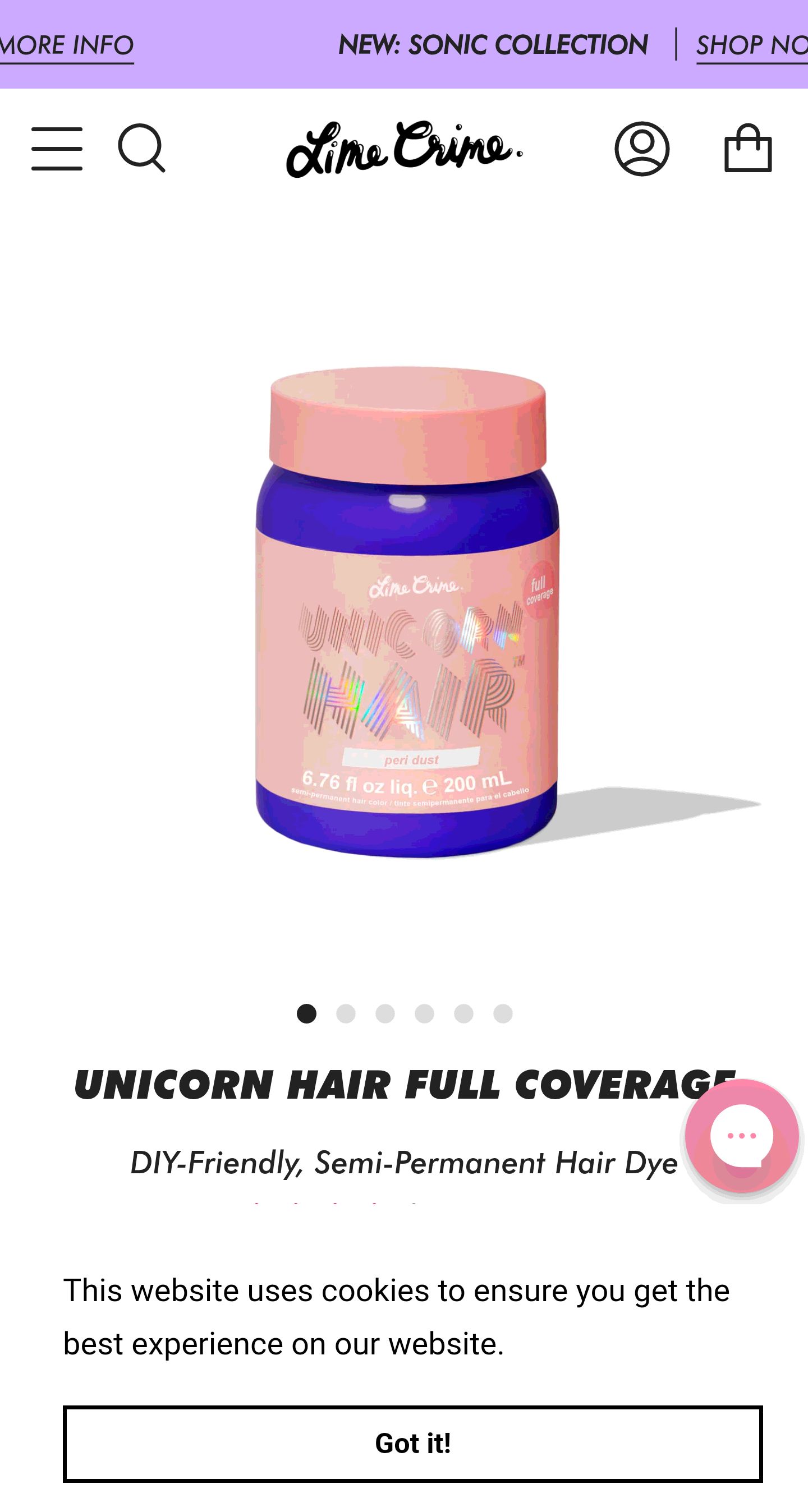 Lime Crime Unicorn Hair Dye染发剂$10