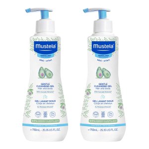 Mustela Baby Gentle Cleansing Gel - Baby Hair & Body Wash Tear-Free Formula 25.35 fl oz, 2-pack