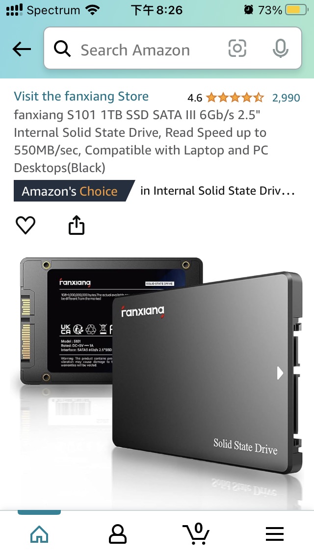 爆Amazon.com: fanxiang S101 1TB SSD SATA III 6Gb/s 2.5" Internal Solid State Drive, Read Speed up to 550MB/sec, Compatible with Laptop and PC Desktops(Black) : Electronics