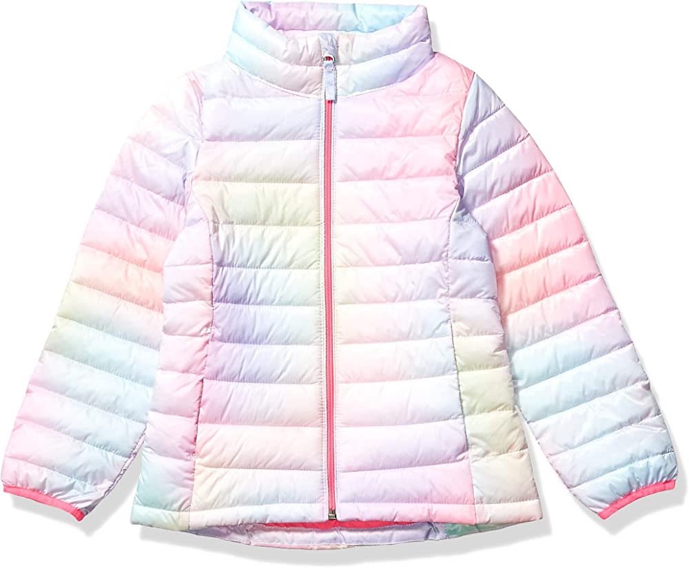 Amazon.com: Amazon Essentials Girls' Lightweight Water-Resistant Packable Mock Puffer Jacket, Pink, Ombre, X-Small : Clothing, Shoes & Jewelry