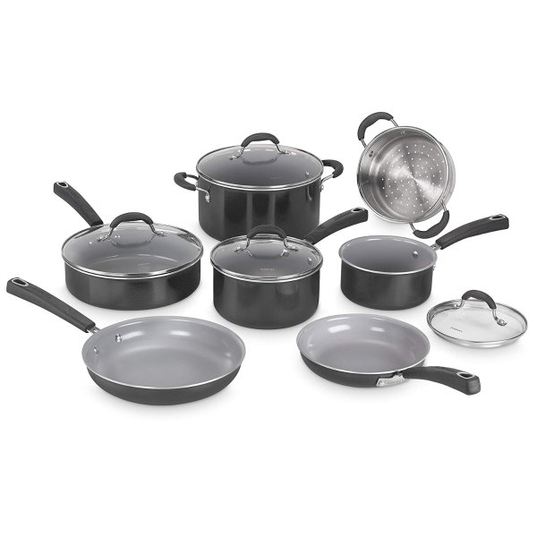 54C-11BK Advantage Ceramica XT Cookware Set, Medium, Black @ Amazon