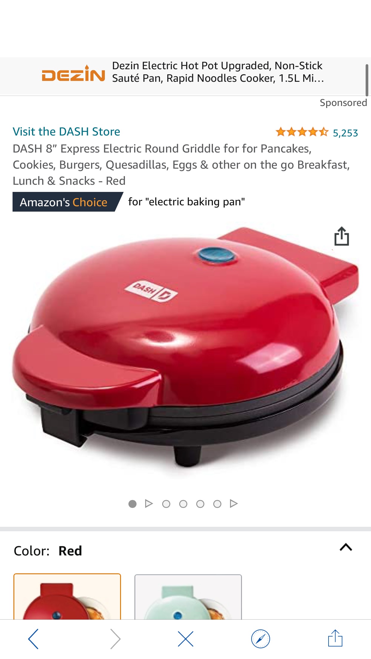 Amazon.com: DASH 8” Express Electric Round Griddle for for Pancakes