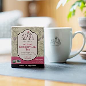 Amazon.com : Earth Mama Organic Raspberry Leaf Tea Bags for Labor Tonic and Menstrual Support, 16-Count : Grocery & Gourmet Food 地球妈妈助产茶