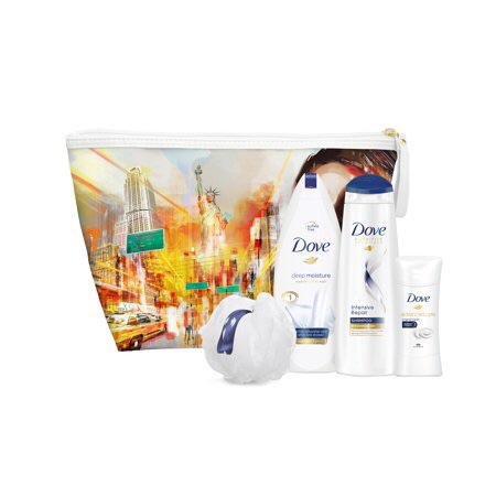 Dove 5-Pc New York City Beauty Gift Set with BONUS Pouf & Makeup Bag (Body Wash, Shampoo, Deo) - Walmart.com 多芬五件套