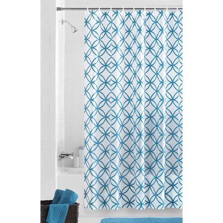 Mainstays Hadley Teal PEVA Shower Curtain