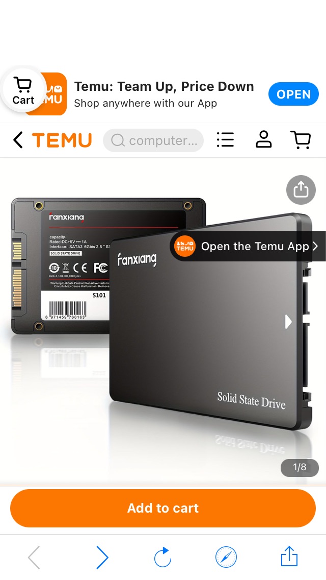 Fanxiang S101 1tb Ssd Sata Iii 6gb/s Internal Solid State Drive, Read Speed Up To 550mb/sec, Compatible With Laptop And Pc Desktops(black) - Temu好价