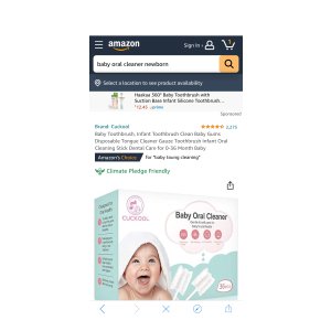 $8.99 Amazon.com: Baby Toothbrush, Infant Toothbrush Clean Baby Gums Disposable Tongue Cleaner Gauze Toothbrush Infant Oral Cleaning Stick Dental Care for 0-36 婴儿口腔纱布清洁器FDA approved