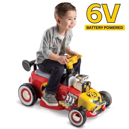 Disney Mickey Boys’ 6V Battery-Powered Ride-On Quad by Huffy 男童米奇电动车
