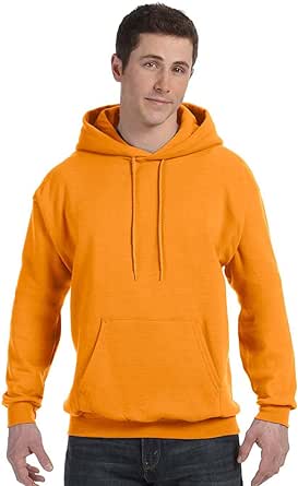 Hanes Men&#39;s Pullover EcoSmart Hooded Sweatshirt, safety orange, Small at Amazon Men’s Clothing store