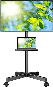 Amazon.com: PERLESMITH Mobile TV Stand for 23-60 Inch LCD LED Flat/Curved Panel Screen TVs, Tilt TV Cart Holds up to 88Lbs Portable Stand 