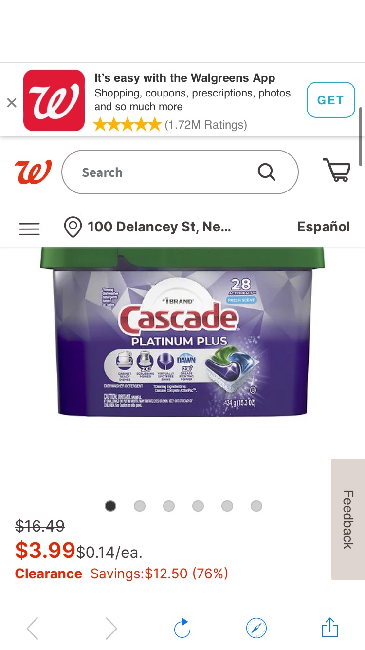 Cascade Platinum Plus Dishwasher Detergent Pods Fresh | Walgreens