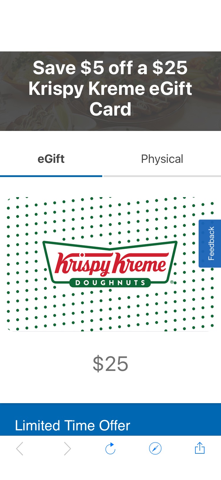 Krispy Kreme 25-5eGift Card | Kroger Gift Cards