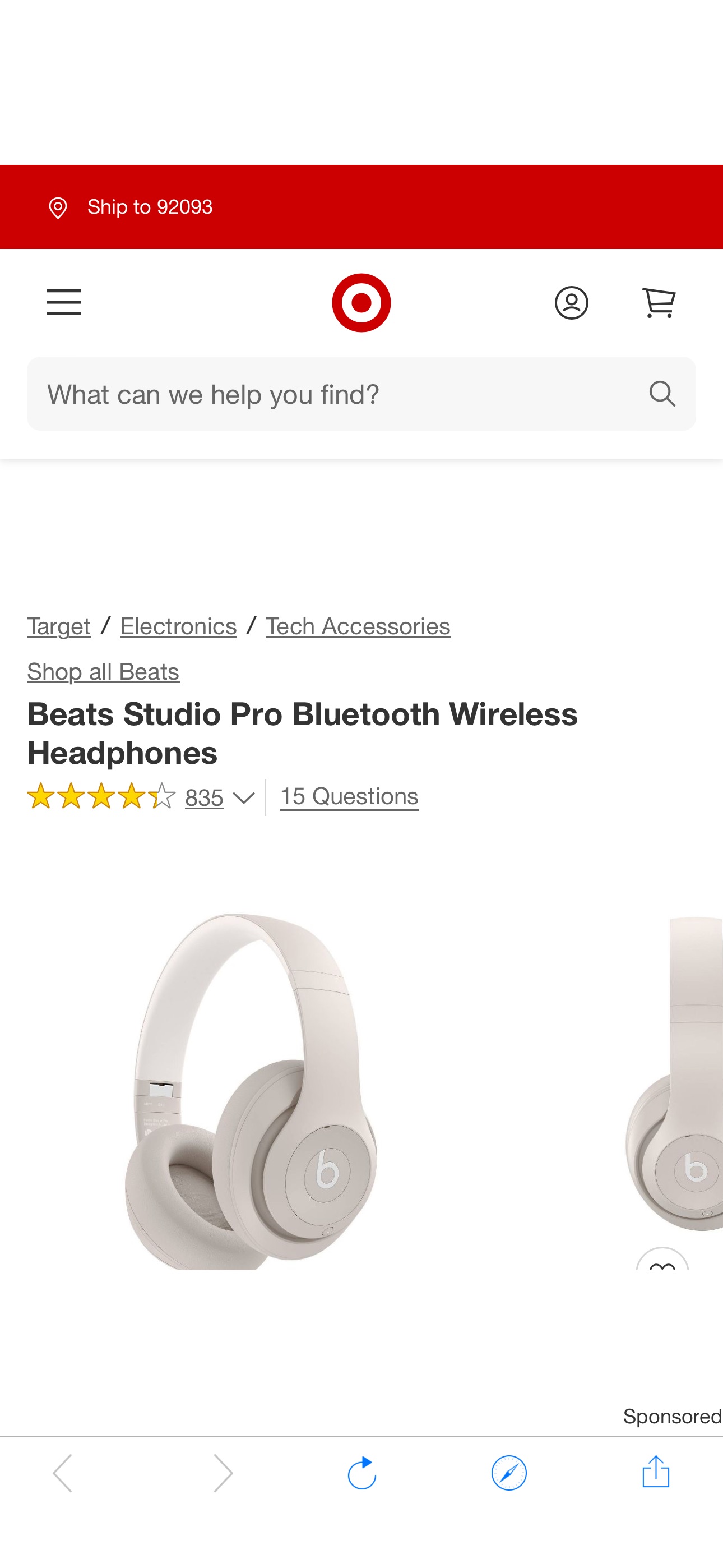 Beats Studio Pro Bluetooth Wireless Headphones - Sandstone : Target