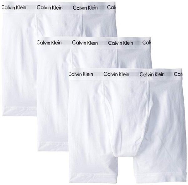 Calvin Klein 纯白色男士内裤3件套