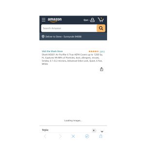 $249 Amazon.com: Shark HE601 Air Purifier 6 True HEPA Covers up to 1200 Sq. Ft, Captures 99.98% of Particles, dust, allergens, v我0.1–0.2 microns, Advanced Odor Lock, Quiet, 6 Fan, White : Everything Else