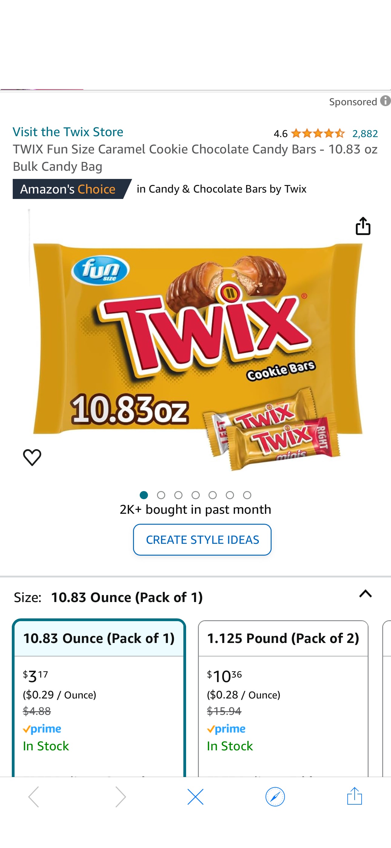 Amazon.com : TWIX Fun Size Caramel Cookie Chocolate Candy Bars - 10.83 oz Bulk Candy Bag : Grocery & Gourmet Food
