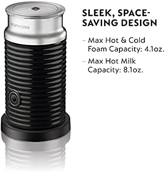 Amazon.com：Nespresso Aeroccino3牛奶泡沫，一种尺寸，黑色：家庭和厨房