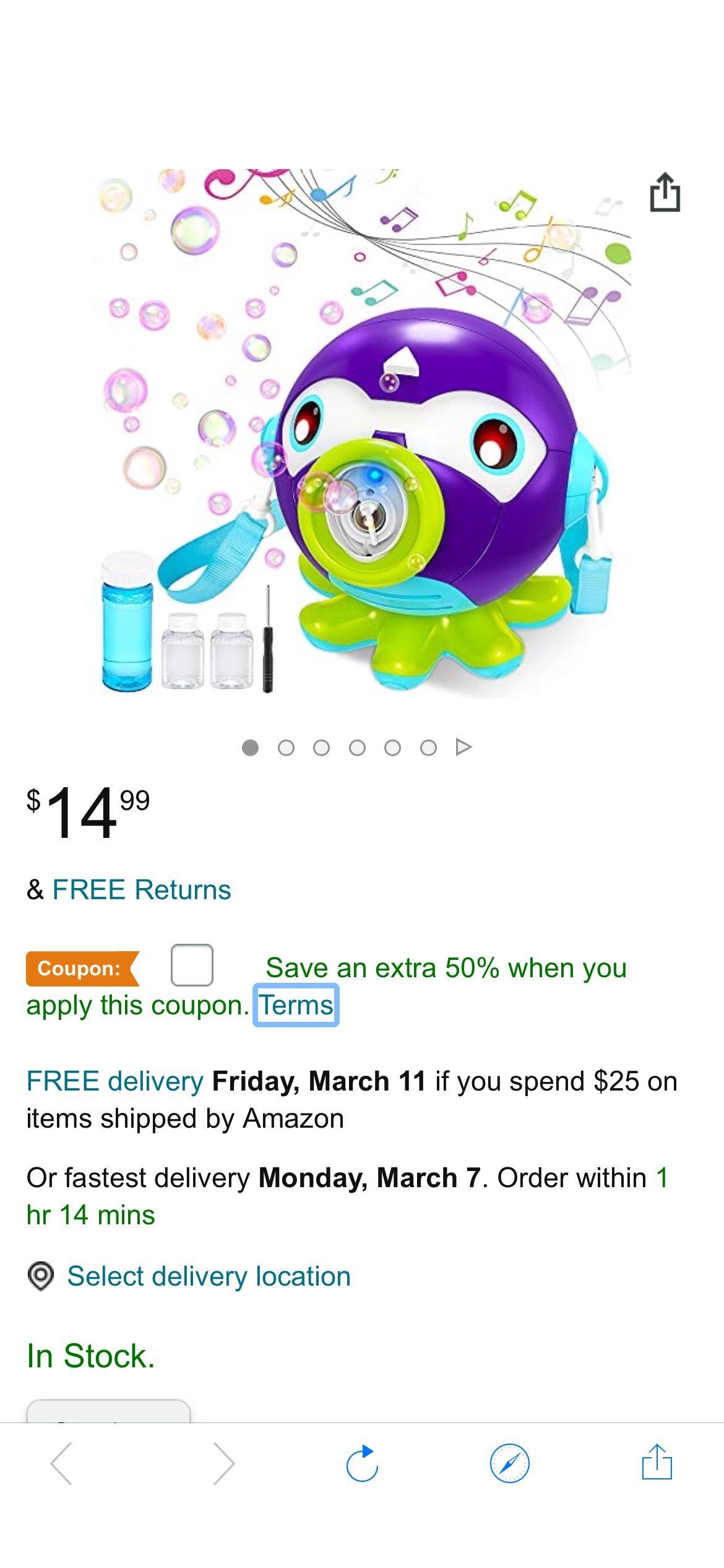 半價！Amazon: VATOS Bubble Machine Blower 章魚哥泡泡機