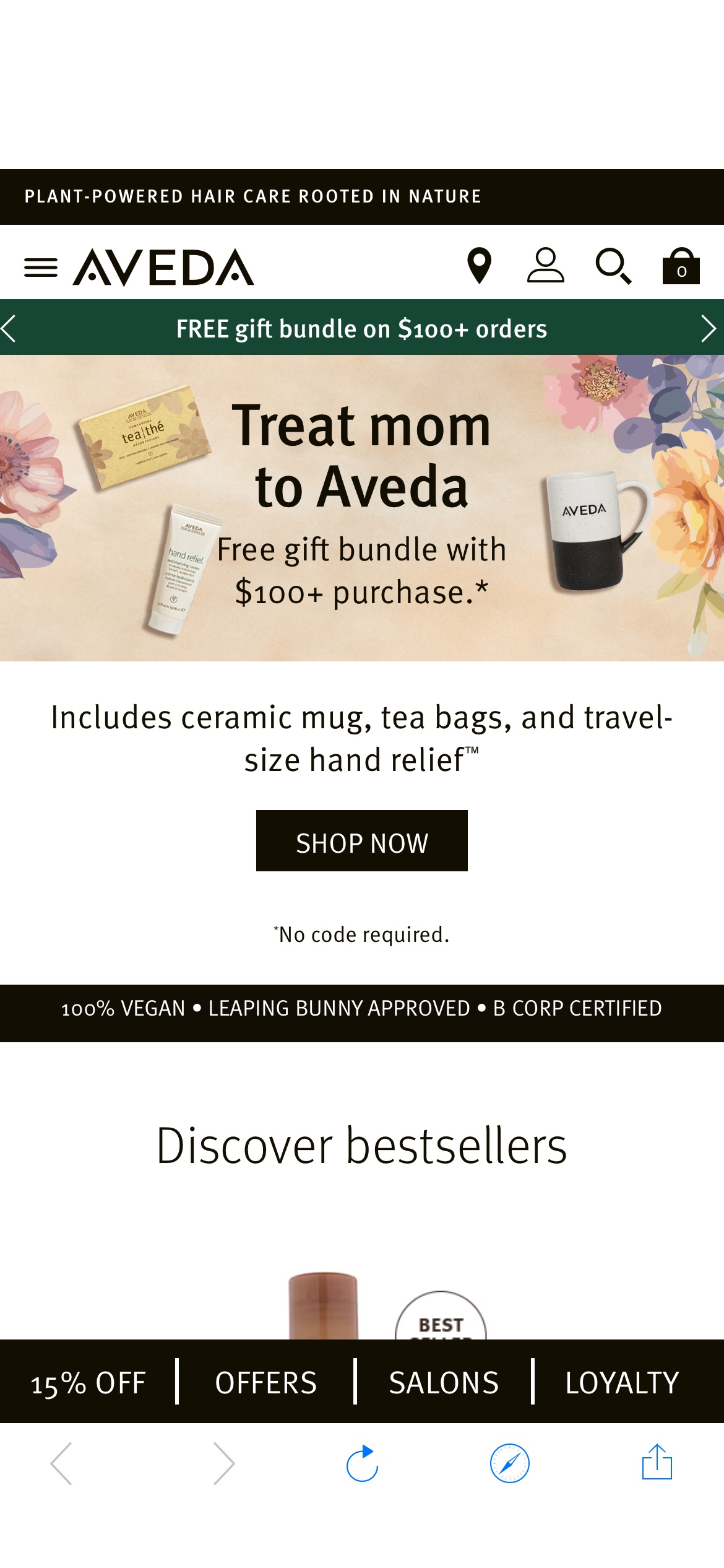 Free gift bundle with
$100+ purchase.*
Includes ceramic mug, tea bags, and travel-size hand relief™
