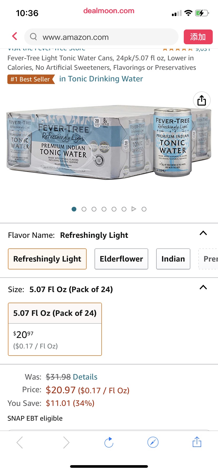 Amazon.com: Fever-Tree Light 滋补水 24pk/5.07英升盎司，低卡路里，没有人工甜味剂，调味剂或防腐剂