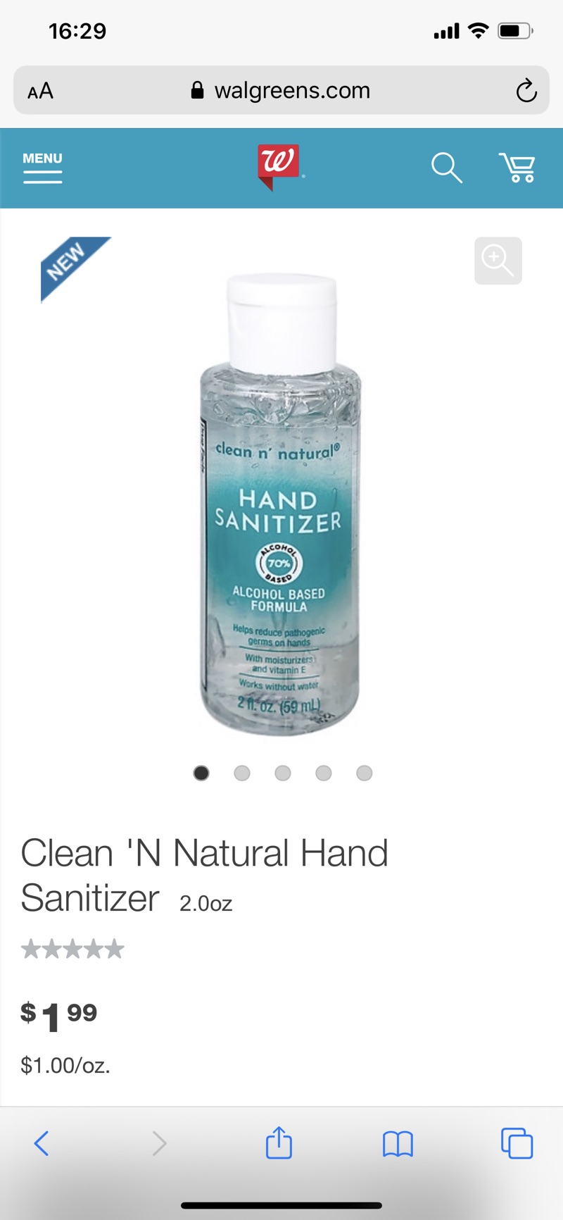 Clean 'N Natural Hand Sanitizer | Walgreens免洗手液