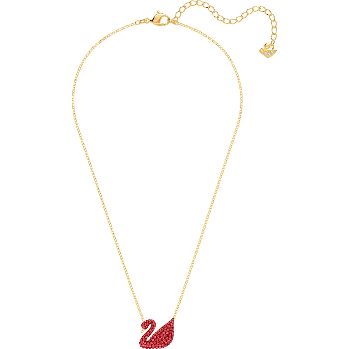 Iconic Swan Pendant, Red, Gold-tone plated | Swarovski.com中国红小天鹅
