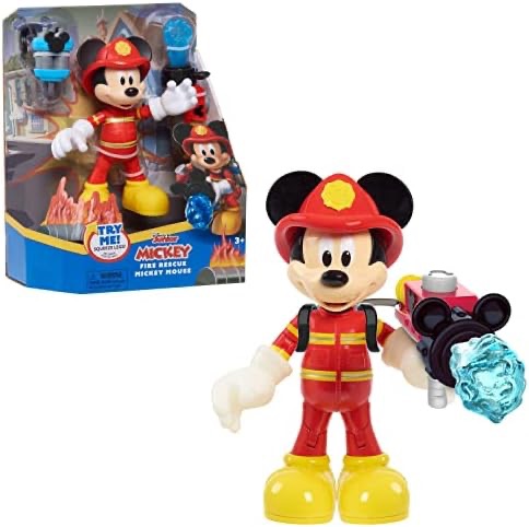 Amazon.com: Disney Junior Fire Rescue Mickey Mouse Articulated 6-inch Figure and Accessories, Officially Licensed Kids Toys for Ages 3 Up by Just Play : Toys & Games