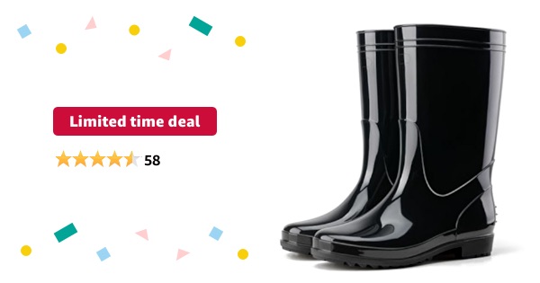 Limited-time deal: HISEA Men's Rain Boots Waterproof, Garden Fishing Outdoor Work PVC Boots, Durable Slip Resistant Boots for Agriculture and Industrial Working