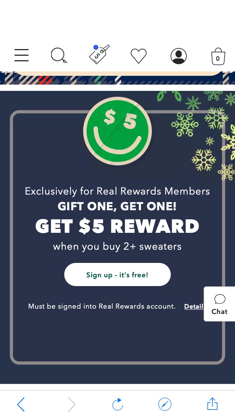 Exclusively for Real Rewards Members GIFT ONE, GET ONE! GET $5 REWARD when you buy 2+ sweaters