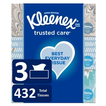 Everyday Facial Tissues,144 Tissues, 3 Pack