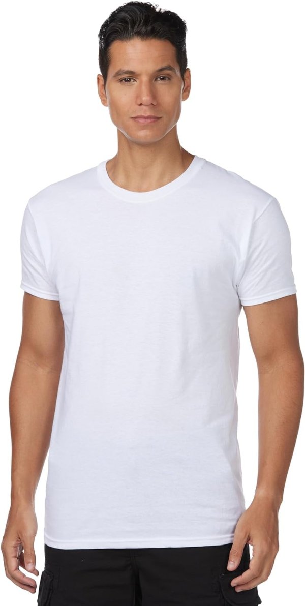 Men's White Crew T-Shirt Undershirts, 3 Pack