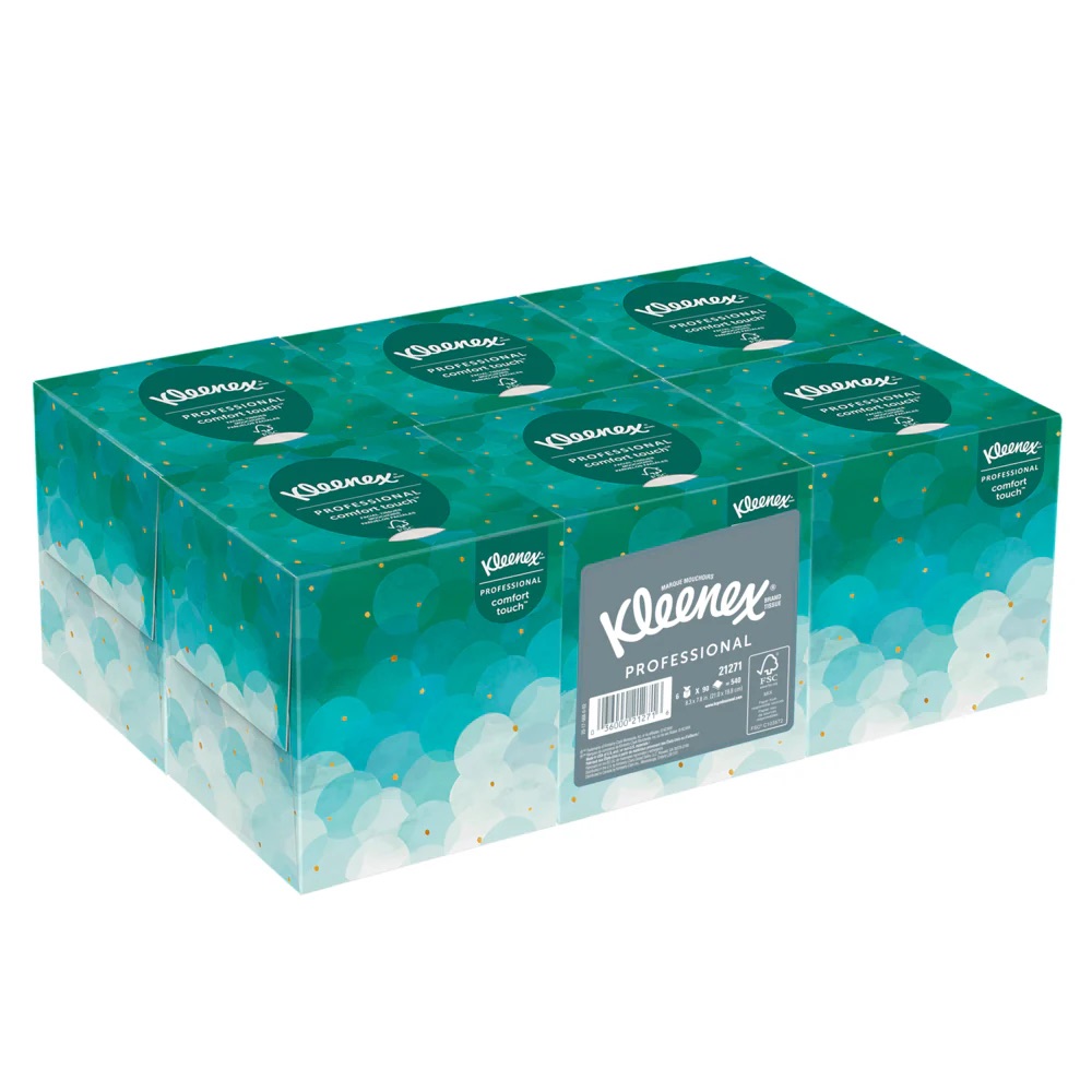 Kleenex Professional Facial Tissue - 2-Ply - Upright Facial Tissue Cube Boxes for Business - White - 6 Pack | staples.ca