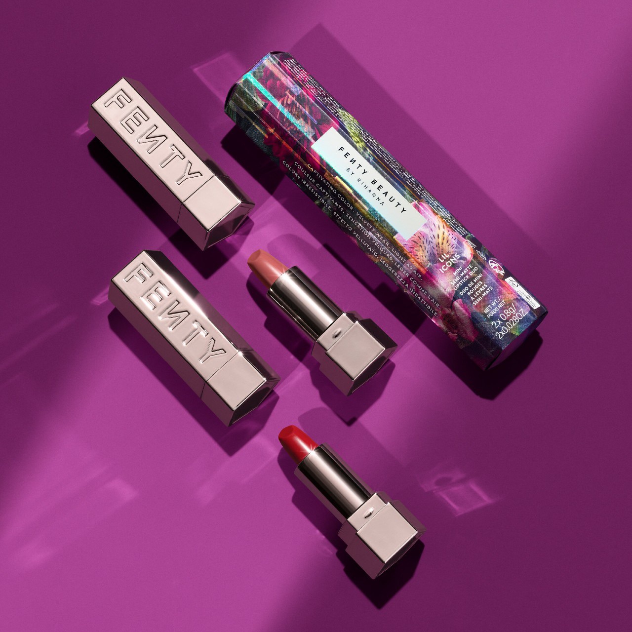 Mini Lil Icons Semi-Matte Lipstick Duo - Fenty Beauty by Rihanna | Sephora 迷你口红2件套