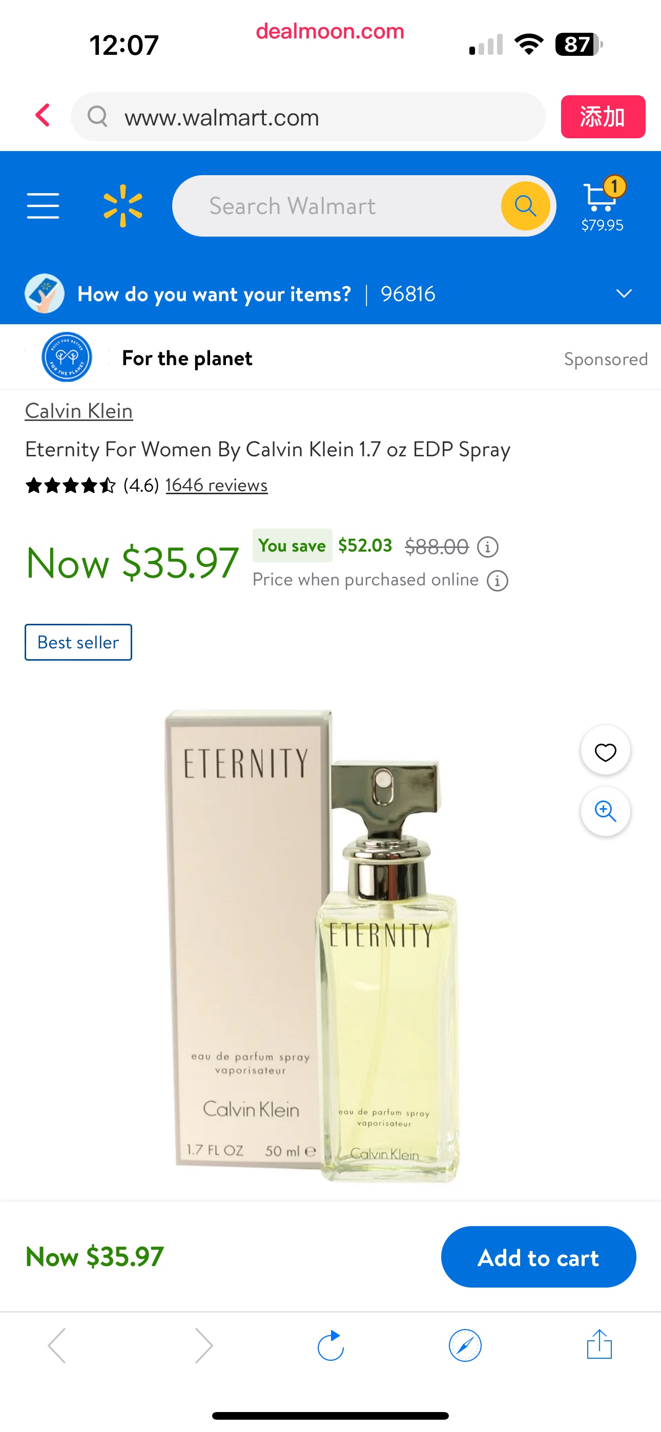 Eternity For Women By Calvin Klein 1.7 oz EDP Spray - Walmart.com香水