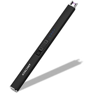 $8.49 Amazon.com: ARECTECH Lighter 电动打火机蜡烛打火机可充电 Type-C USB 打火机等离子弧打火机适用于蜡烛野营厨房黑色