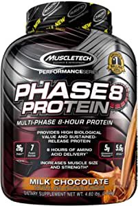 Whey Protein Powder | MuscleTech Phase8 Protein Powder | Whey & Casein Protein Powder | Slow Release 8-Hour Protein | Muscle Builder for Men & Women | Protein Powder for Muscle Gain | Vanilla, 4.59lbs