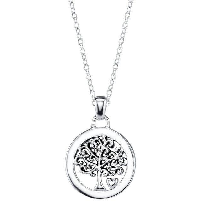 Little Luxuries Women&#39;s Sterling Silver Family Tree Pandant Necklace, 18&#34; - Walmart.com