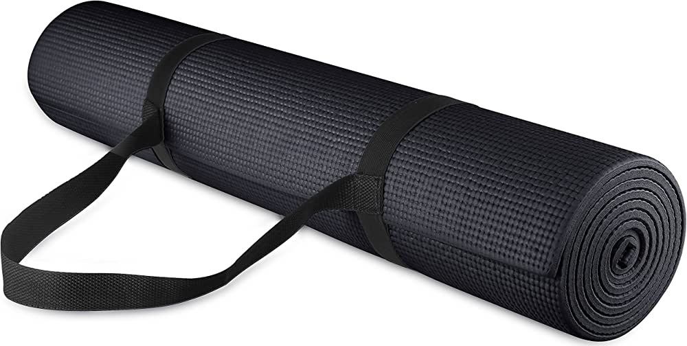 Amazon.com : BalanceFrom 多用途 1/4 英寸高密度抗撕裂运动瑜伽垫，带背带和瑜伽垫