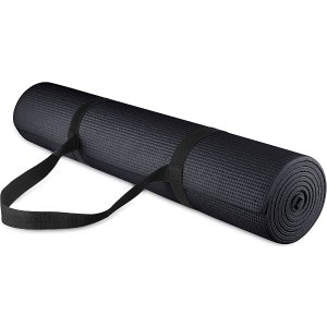 $18.12 Amazon.com : BalanceFrom 多用途 1/4 英寸高密度抗撕裂运动瑜伽垫,带背带和瑜伽垫