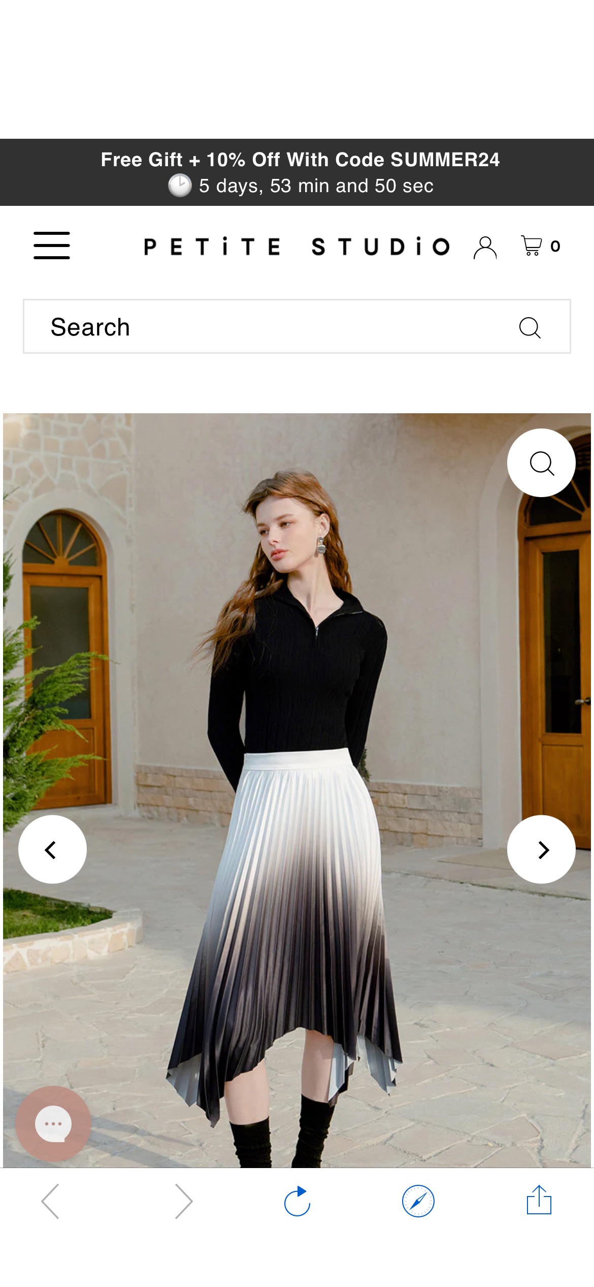 Petite Studio's Calla Pleated Skirt in Shadow - Women's Fashion