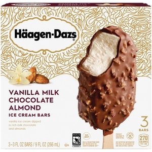 Haagen-Dazs Vanilla Milk Chocolate Almond Ice Cream Bars, 3 CT - CVS Pharmacy