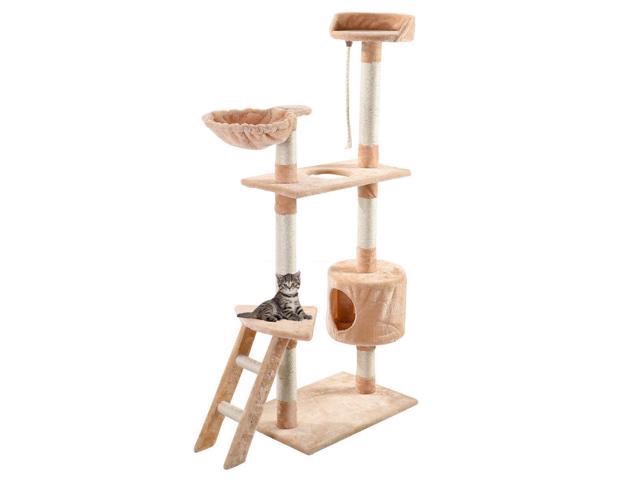 60" Pet Tree House Hammock Condo Scratcher Furniture Play Toy Cat Tree 猫树