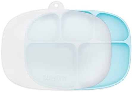 Amazon.com: Bumkins Toddler and Baby Suction Plate, Silicone Divided Grip Dish and Lid, Large 5-Section Tray for Kids 