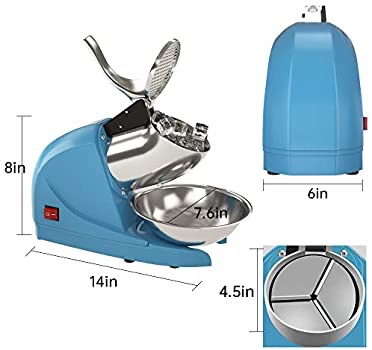 Amazon.com | OKF Ice Shaver Electric Three Blades Snow Cone Maker Stainless Steel Shaved Ice Machine 220lbs/hr Home and Commercial Ice Crushers (Blue)
OKF 電動刨冰機 $41.99 起