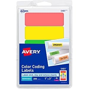 Avery Rectangular Color Coding Labels Pack of 72