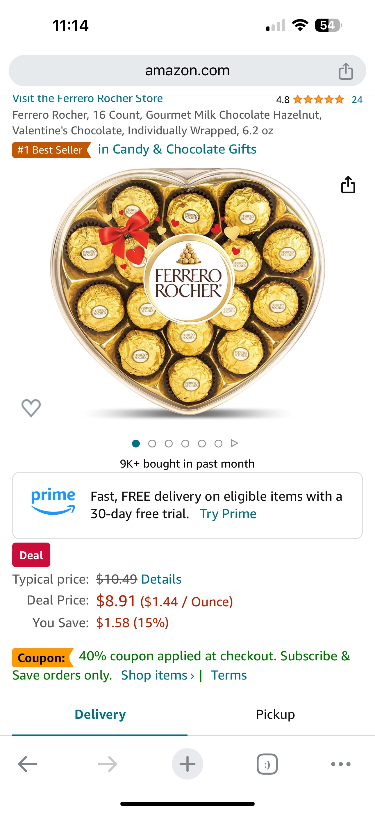 Amazon.com: Ferrero Rocher Food费列罗巧克力续订