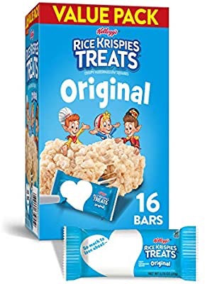 Amazon.com: Kellogg’s Rice Krispies Treats Original Marshmallow Bars - Classic Kid School Snack, Value Pack, Single Serve (16 Count): Prime Pantry零食